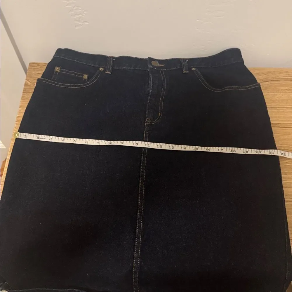 LRL Lauren Jeans CO. Ralph Lauren Dark Wash Blue Denim Skirt Women’s Size 14 EUC
